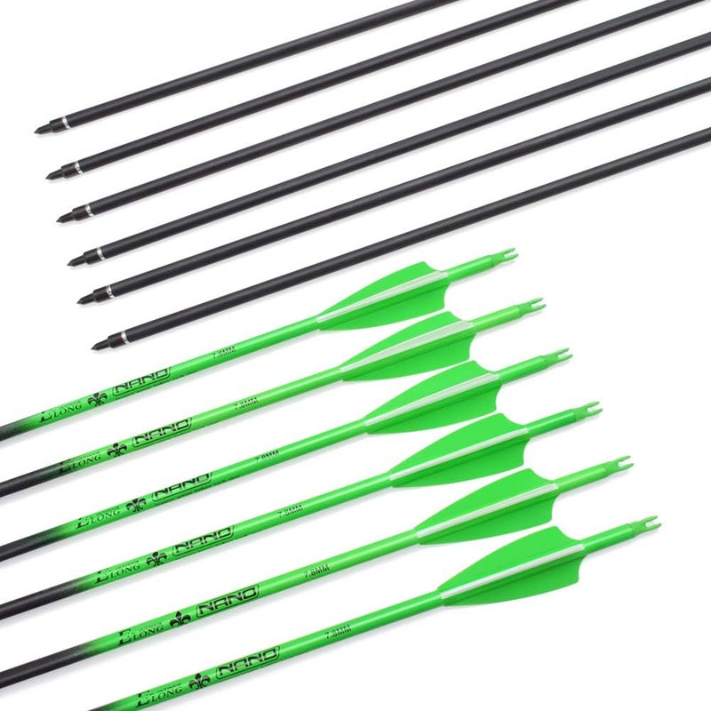 TY Archery Carbon Arrow Archery 26 28 30inch Hunting Target Practice Arrows for Compound & Recurve Bow Spine 500 with Removable Tips (Pack of 12) - Image 5
